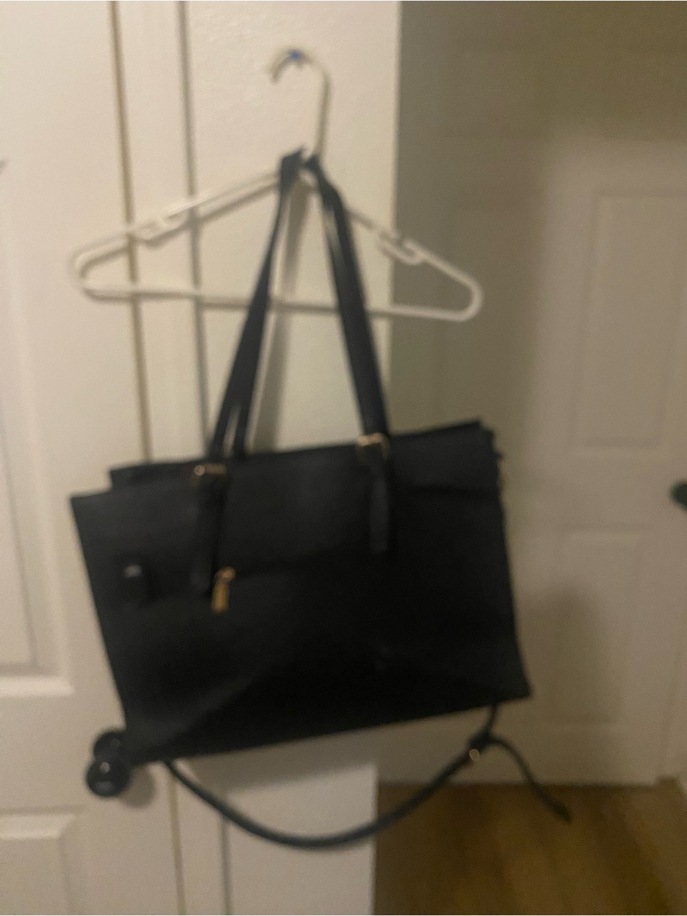 Black Women’s Tote Bag with Gold Hardware